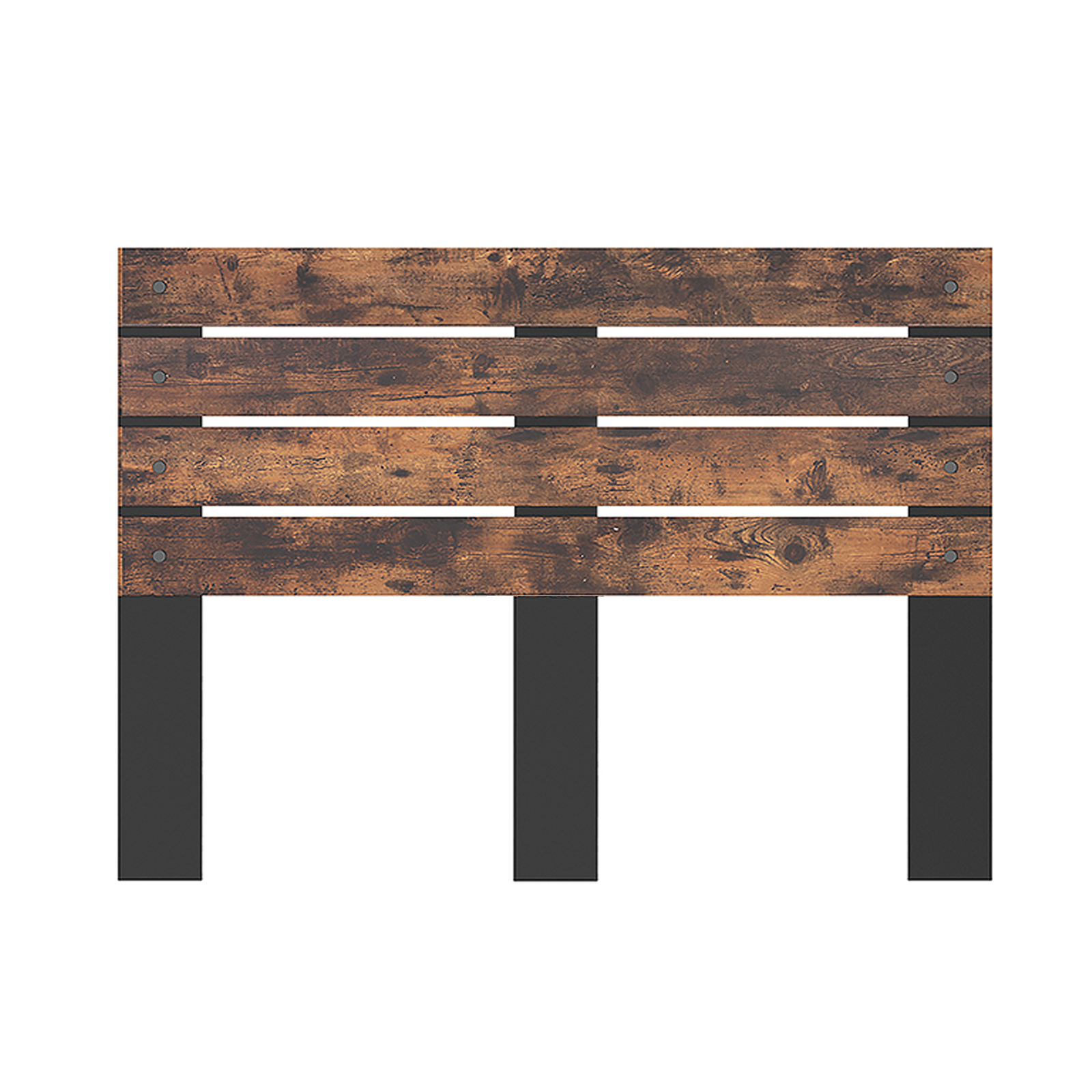 Queen Size Headboard, Wooden Headboard, Headboard with Sturdy Support Legs and 3-Height Connection Holes, Minimalist Rustic-Styled Headboard, for Queen Beds, Rustic Brown and Black
