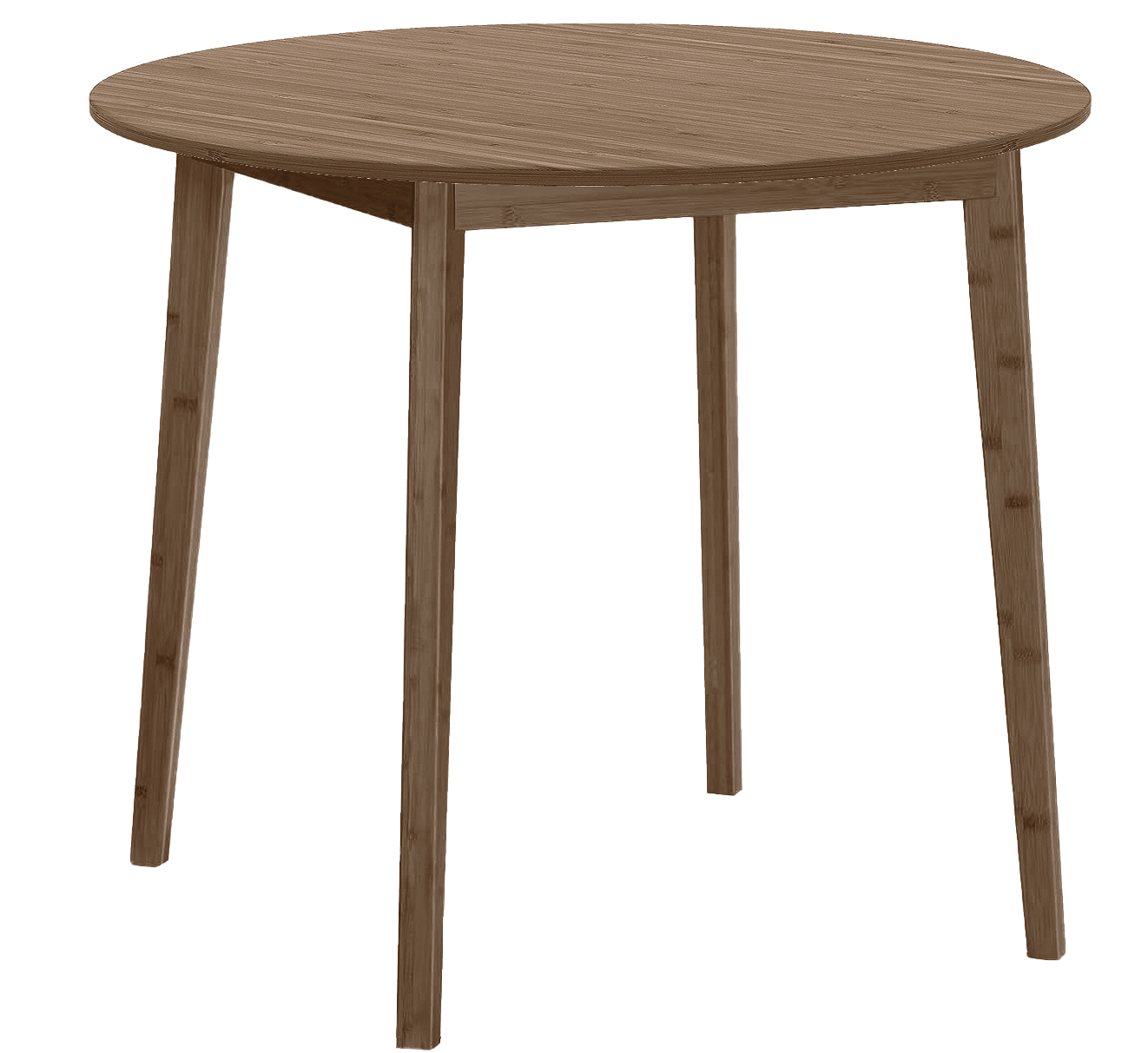 Brown Bamboo Dining Table, Wooden Round Dining Table for 2, 27.5" Kitchen Table for Small Space, Writing Table, Easy to Assemble, for Dining Room, Living Room, Office, Kitchen, Apartment